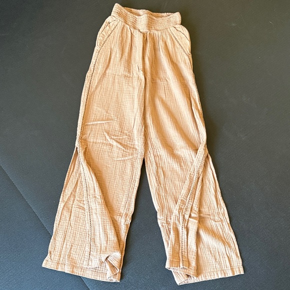 aerie Pants - AERIE Casual Tan Wide-Leg Pants